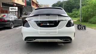 MercedesBenz  C200 W205  A Performance  Valve Muffler With Remote Control [upl. by Akired398]