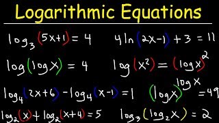 Solving Logarithmic Equations [upl. by Riggall195]