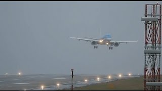 Storm Doris forces plane into treacherous landing at Leeds Bradford airport [upl. by Liddie]