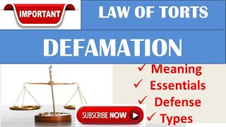 Defamation in Tort Law Meaning Essentials Types amp Defenses [upl. by Durrett]