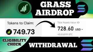 GRASS Airdrop Claim  Do This Immediately  Grass Airdrop Withdrawal [upl. by Kalli]