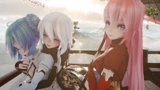 【MMD】桃源恋歌Tougen Renka  ハクミクルカ Haku Miku Luka『2KUHD』 [upl. by Musetta]