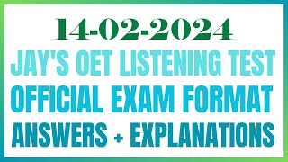 OET LISTENING TEST 14022024 oet oetexam oetnursing oetlisteningtest [upl. by Eleirbag]