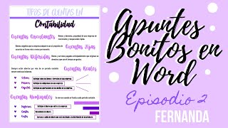 Apuntes Bonitos en Word Episodio 2 Fernanda 🌺💜 [upl. by Lemieux970]