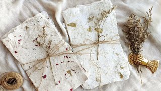 how to make handmade paper • DIY tutorial papercraft [upl. by Ijok]