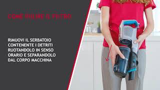 Scope elettriche  Hoover  H FREE 500 HYDRO PLUS  Come pulire il filtro [upl. by Ern]