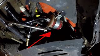 Kubota BX fuel filter change under the tractor [upl. by Aloke493]