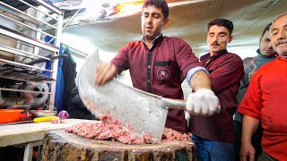 Meet the KEBAB KINGS of IRAN 🇮🇷SWORD CHOPPED MeatMadness in Bonab 🥩 [upl. by Akenit]