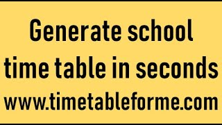 Create school time table within seconds [upl. by Adnilab]