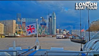 LONDON Boat Tour 🇬🇧  River Thames cruise w Uber Boat ⛴  Canary Wharf Tower Bridge amp Westminster [upl. by Stinky]