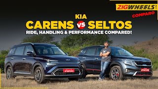 Kia Carens vs Seltos Family Feud II Ride Handling amp Performance Compared [upl. by Ahseia]