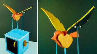 How To Make Flying Bird Automaton from Cardboard  Easy amp Fun Homemade Invention [upl. by Ajiam760]