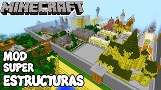 Minecraft 112 MOD SUPER ESTRUCTURAS StructPro Mod Español [upl. by Ativel]