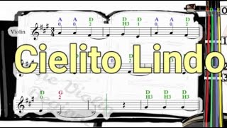 Cielito Lindo  Violin SHEET MUSIC With Fingerings Level 2 [upl. by Fallon]