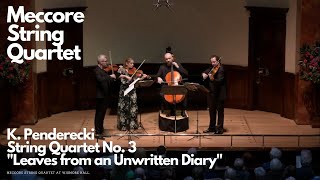 K Penderecki — String Quartet No 3  Meccore String Quartet at Wigmore Hall [upl. by Kissner187]