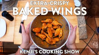 Extra Crispy Baked Wings  Kenjis Cooking Show [upl. by Ydarg]