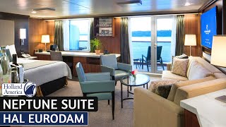 HAL Eurodam  Neptune Suite Walkthrough Tour amp Review 4K  Holland America Cruise Line [upl. by Krahling265]