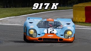 Porsche 917K racing at Spa 2019 incl revving [upl. by Bedell]