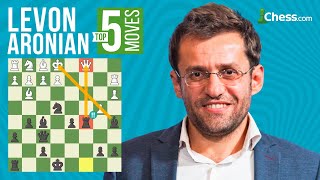 Levon Aronians 5 Most Brilliant Chess Moves [upl. by Ateerys]