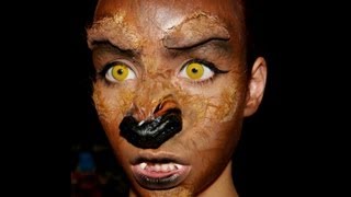 Halloween Series 2013 Werewolf Makeup Tutorial ft Spirit Halloween prosthetic [upl. by Arrik]