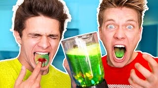 SOUREST DRINK IN THE WORLD CHALLENGE Warheads Toxic Waste Smoothie EXTREMELY DANGEROUS [upl. by Nosnarb418]