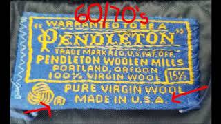 Pendleton 100 Virgin Wool Label 60s 70s What is it [upl. by Ocicnarf]