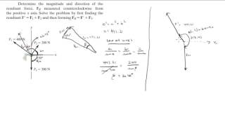 Finding the resultant force between three forces [upl. by Alacim]