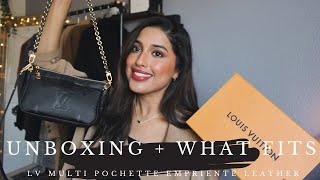 LV Multi Pochette Monogram Empreinte Leather  Unboxing  What Fits 2021 [upl. by Yob]