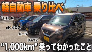 売れ筋の軽ハイトワゴン！ 待望の比較動画！ 室内等が最も優れるのは？ ワゴンR vs デイズ vs eKクロス vs ムーブ ECarLife with YASUTAKA GOMI 五味やすたか [upl. by Pump]