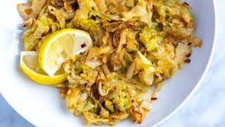 Lemon Garlic Sauteed Cabbage Recipe [upl. by Carrol]