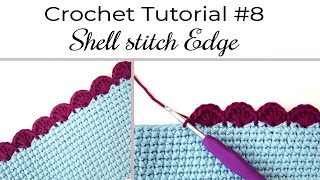 EASY Crochet SHELL Stitch Border  Shell STITCH Edge [upl. by Accebber786]