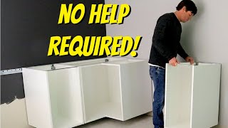 INSTALL AN IKEA KITCHEN  Part 2   Hanging the Cabinets [upl. by Lindsley]