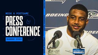 Quandre Diggs Postgame Press Conference – Week 6 [upl. by Asirehc]