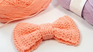 How to Crochet a Simple Bow [upl. by Libyc]