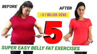 5 Easy Exercise To Lose Belly Fat At Home For Beginners  How To Get Flat Stomach In A Week Workout [upl. by Airetal]