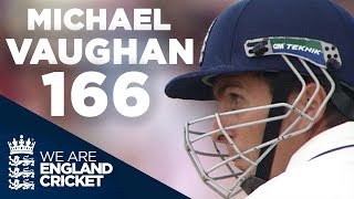 The 2005 Ashes Michael Vaughan Hits Brilliant 166 at Old Trafford  Full Highlights [upl. by Ahsinar]