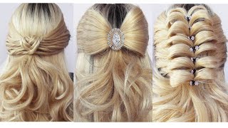 3 easy amp simple open hairstyle for party  cute hairstyle  Coiffure soirée mariage facile à faire [upl. by Sacul]