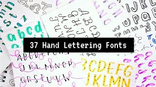 37 Hand Lettered Fonts  How to write in different styles [upl. by Yarazed]