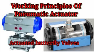 Working Principle of Pneumatic Actuator and actuated butterfly valve [upl. by Peregrine]