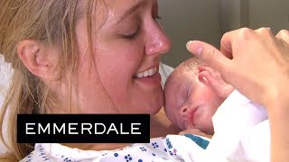 Emmerdale  Rebecca Gives Birth to a Baby Boy [upl. by Yesllek740]