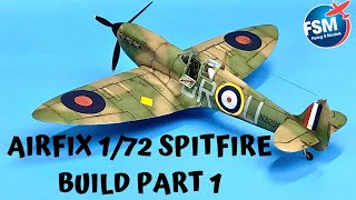 Airfix 172 Spitfire Kit Build  Part 1 [upl. by Eimiaj]