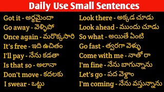 Daily Use Small Sentences  Lesson105Spoken English Through Telugu [upl. by Anod]