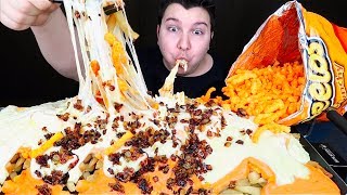 CHEESY CHEETOS ANIMAL STYLE FRIES WITH STRETCHY CHEESE SAUCE • Mukbang amp Recipe [upl. by Flanagan]