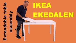 IKEA EKEDALEN Extendable table assembly instructions [upl. by Gnen]