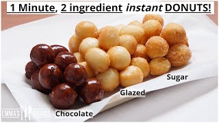 1 Minute 2 Ingredient INSTANT DONUTS  Easy Donuts Recipe [upl. by Znerol]