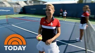 Dylan Dreyer Learns What It Takes To Be A Ball Girl At The US Open  TODAY [upl. by Felice648]