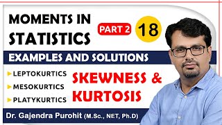 Skewness amp Kurtosis  Moments  Leptokurtic Mesokurtic Platykurtic  Examples [upl. by Ahtrim]