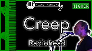 Creep HIGHER 3  Radiohead  Piano Karaoke Instrumental [upl. by Sorel]