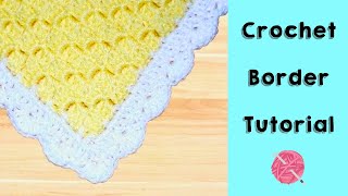 How To Crochet A Shell Border On A Blanket  Afghan Shell Border Easy [upl. by Yentrac]