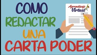 COMO REDACTAR UNA CARTA PODER [upl. by Ardnassela]